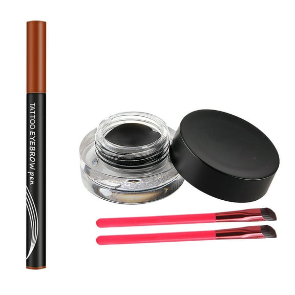 SDJMa Eyebrow Pencil Set With Eyebrow Brush&4 Fork Tip Eyebrow Pencil&Eyebrow Glue For a Fuller, More Defined Brow Long-lasting, Rich Color Natural Hair Like Brows,Last All-Day(B)