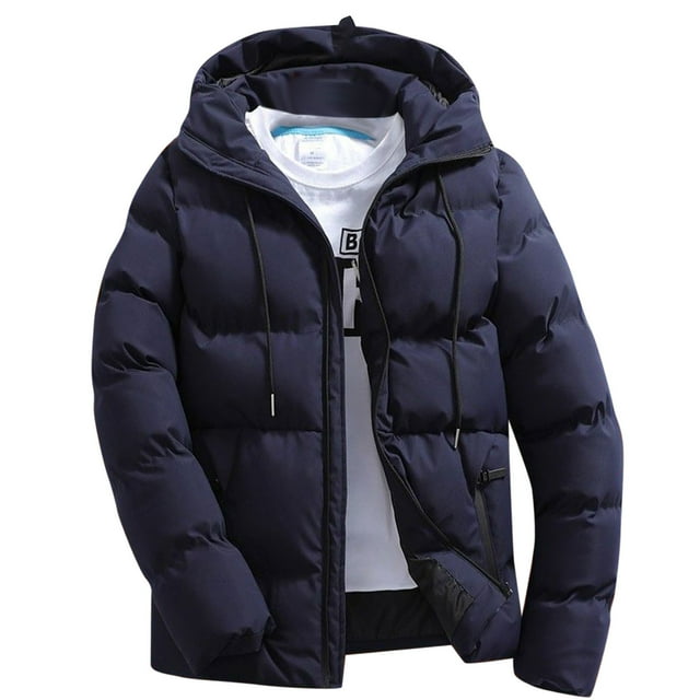 Parka à Capuche Zippée Unie pour Homme Automne Hiver - Manteau Extérieur Ample et Chaud pour Temps Froid, Tenue Décontractée