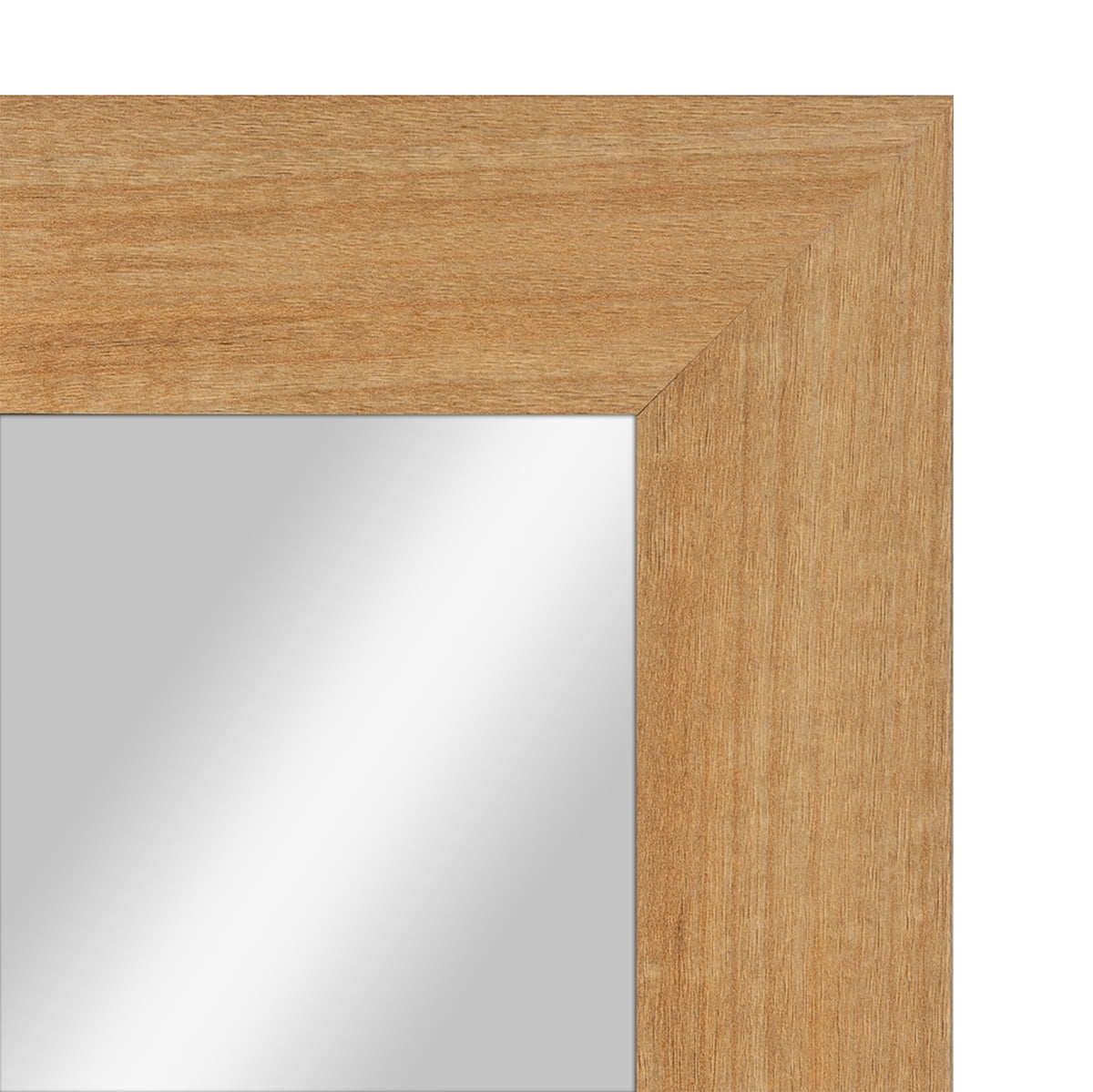 Mainstays Art Gallery Over the Door Framed Mirror, Full Length Mirror with Two Hooks, Teak-Look finish, 14.25x50.45in