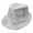 Style #B Silver, variant on Shiny Sequin Fedora Hat, Unisex Performance Stage Cap for Parties, Dances and Events, Sparkling Costume Accessory White
