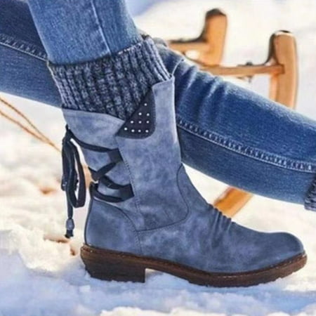 

Stamens Women s Winter Warm Back Lace Up Snow Boots with Thick Heel Vintage Style Design Snow Boots Warm Back Lace Up(with Thick Heel Vintage Style Design Women s Winter(37 Light Blue)