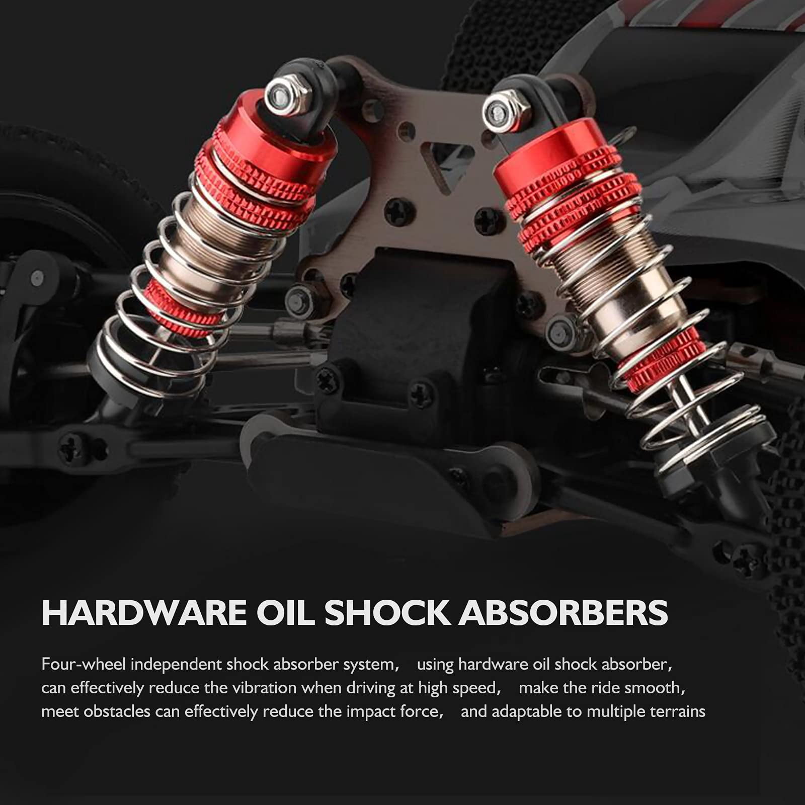 WLtoys 144001 RC Car, 4WD 2.4GHz 60km/h High Speed Remote Control Car Off-Road RC Trucks, 1:14 Scale RC Buggy with RTR Aluminum Alloy Chassis 550 Motor