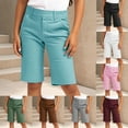 thumbnail image 2 of Fengactive Little Boy Girls Straight Leg Dress Capri Pants High Waisted Office Work Pants Capris for Girls with Pockets, 2 of 8