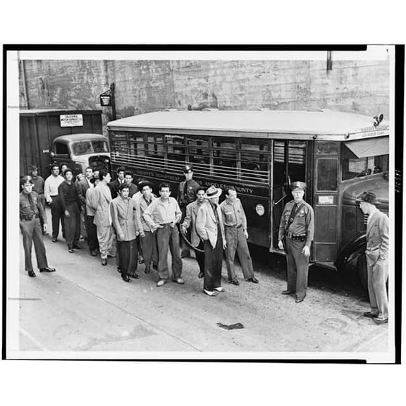 8x12 Photo-Zoot Suit Riots, Los Angeles, Calif, 1943,prisoners