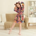 thumbnail image 3 of FORMRS Niños Bathrobe Unisex Hooded Robe Soft Plush Pajamas Sleepwear, Size 2-3T, Purple Jar, 3 of 7