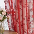 thumbnail image 1 of Cortinas SEEKRIGHT de Encaje Rojo 160 cm de Largo Set de 2 Paneles, 1 of 7
