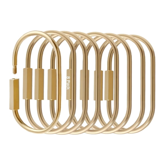 DESIGNICE Locking Key Rings,Carabiner Keychain Clip for Keys,Screw Lock Key Organizer Locking Gold Key Ring Screw Lock