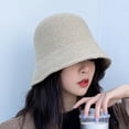 thumbnail image 3 of Ludlz Women Knit Bucket Hat, Warm Wide Brim Fisherman Cap Foldable Floppy Sunshade Visors, 3 of 8