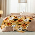thumbnail image 4 of Halloween Ghost, Pumpkin & Bat Blanket, Soft Flannel Fleece Warm Throw, Couch/Bed/Outdoor Party Blanket, Machine-Washable Holiday Decor Throw(59×51.18in), 4 of 5