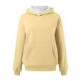thumbnail image 4 of Women's Long Sleeve Oversized Hoodies Solid Color Pullover Sweatshirts Fall Winter Fashion Casual Loose Tops with Pocket, 4 of 5