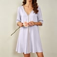 thumbnail image 3 of Gfyviroh Women's 3/4 Sleeve Nightgown Soft Comfortable V-Neck Oversized Sleep Dress Lightweight Plus Size Short Nightshirt, 3 of 8