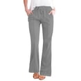 thumbnail image 4 of Kvture Womens Casual Loose Drawstring Elastic Waist Wide Leg Lounge Pants Lightweight Baggy Sweatpants Joggers with Pocket Gray Pant L, 4 of 7