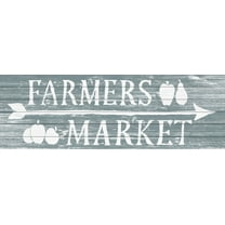 Marmont Hill Farmer's Market Open White Wood Wall Art, 15" x 45"