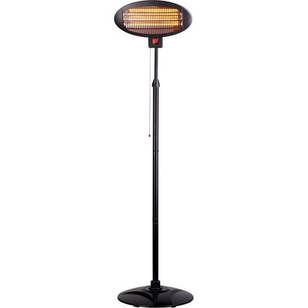LifeSmart Infrared Quartz Patio Heater with Extendable Pole Stand and Remote Control | LED Display | 3 Heat Settings | 24H Timer | Outdoor Supplemental Heating for Patio, Porch, Backyard | YP-1500L