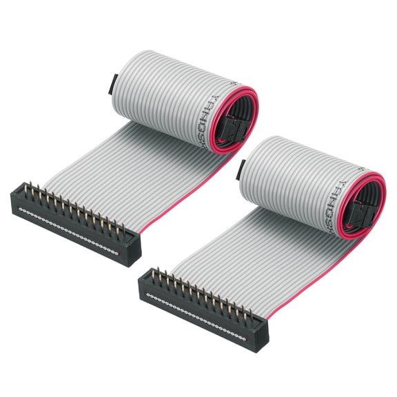 IDC Wire Flat Ribbon Cable FC/FD Connector A-type 26Pins 2.54mm Pitch 0.2m Long, 2pcs