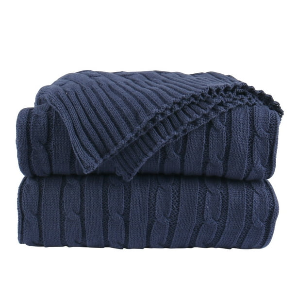 Coton Blanket Décoratif Cable Knitted Throw Doux en Tricot Blanket