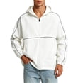 thumbnail image 3 of Men's Sunscreen Jacket Lightweight Breathable Solid Coat Plus Size | Fishing Sun Protection Hoodie Nylon Spandex Quick Dry UPF 50+ Outdoor Hiking Camping Travel | Zenithor,White 4XL, 3 of 9