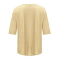 thumbnail image 4 of CFLVAEK Hauts à Manches 1/2 pour Femmes Été Décontracté Chemise Unie Ample Basique Col Rond T-Shirts, 4 of 5