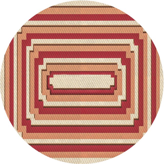 Ahgly Company Tapis Rond Lavable en Machine Intérieur Transitionnel Rouge Lave, 8 Pieds Rond