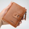 thumbnail image 2 of Cartera de hombre Cartera vintage con hebilla estilo coreano Monedero multifunción con cremallera para hombre, 2 of 5