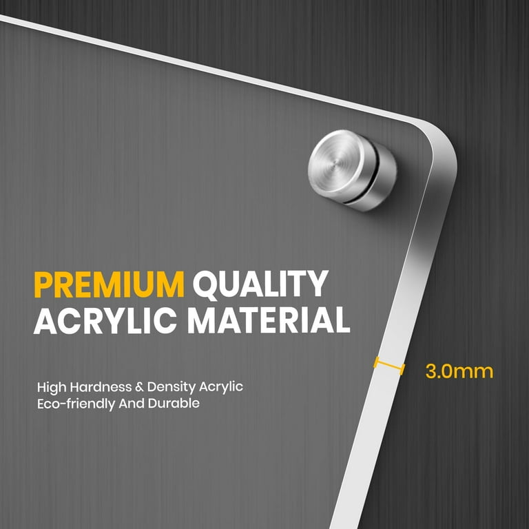 ideaTech Acrylic Magnetic Dry Erase Calendar for Fridge, Clear Monthly Planner Whiteboard Calendar to Do List Board for Refrigerator Kitchen Menu Board Meal Planner Black