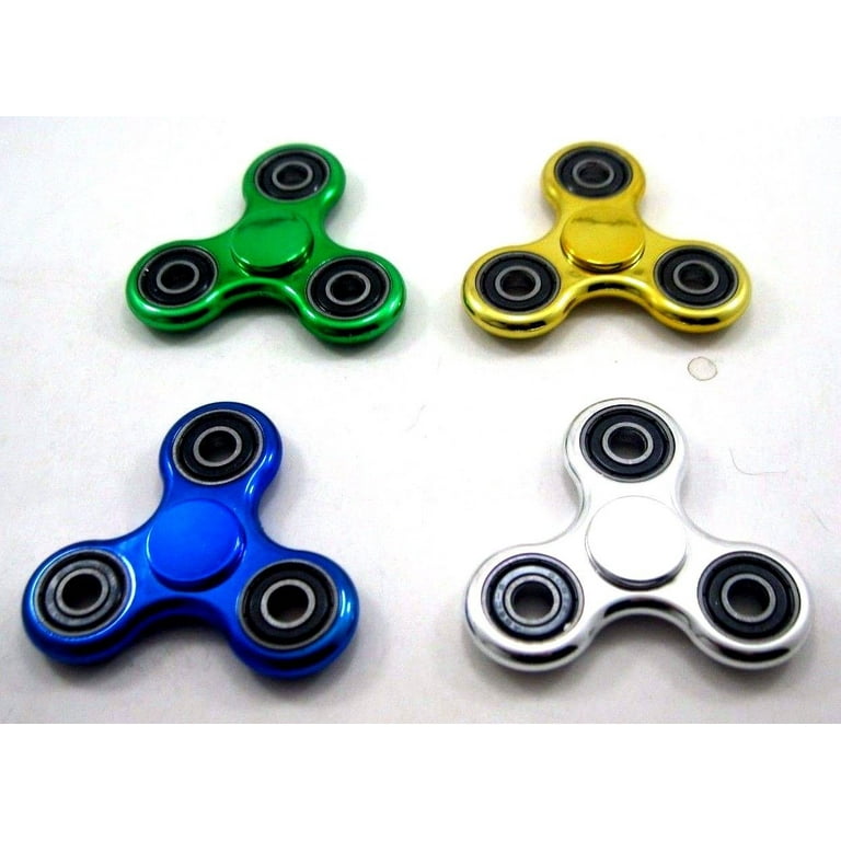 Tri Fidget Hand Spinner Metallic Metal Toy Stress Reducer Ball Bearing High  Speed Spinners - May help with ADD, ADHD, Anxiety, and Autism. 1 piece