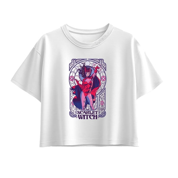 Marvel - Scarlet Witch Nouveau Girls' Short Sleeve Boxy Graphic T-Shirt