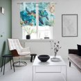 thumbnail image 4 of Turquoise Turtle Kitchen Curtains Small Short 39 Inch Length, Farmhouse Coastal Starfish Seaweeds Grommet Top Bedroom Living Room Curtains, Light Filtering Cafe Curtain Drapes 2 Panels Set 55''x39'', 4 of 9