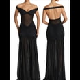 thumbnail image 3 of Vestido de Dama de con Escote en V, Plisado, de , 2025, con Hombros Descubiertos, Fluido, Formal, de Noche, para Invitada de Boda con Abertura Negro L, 3 of 8