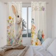 thumbnail image 3 of Easter Bunny Kitchen Curtain for Berdoom Living Room Cafe 72 Inch Length, Rabbit Spring Flowers Leaves Vintage Rustic Plants Tiers Curtains Light Filtering Drapes Window Treatment 2 Panels 52"Wx72"L, 3 of 8