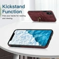 thumbnail image 4 of compatible iPhone Xr Xs 14 13 12 11 Plus Pro Max Case, 360 Rotation Ring Kickstand PU Leather Protective with Credit Card Holder Slot Cover Cheap and fine, 4 of 5
