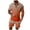 Orange, variant on MNCEKFOD Mens Short Sets 2 Piece Outfits Summer Gradient Collared Shirt Zipper Top with Comfy Elastic Waist Shorts Casual Tracksuit Set Army Green L