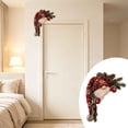thumbnail image 5 of Diceymbol 9.84 Inch Christmas Gnome Door Frame Corner Decoration, Scandinavian Gnome Doorway Decor with Knit Hat Evergreen Pinecones Holly and Berries for Home, 5 of 5