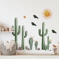 thumbnail image 1 of Adhesivos de pared de PVC con cactus con pájaros y sol, 30 x 90 cm, 1 of 3