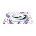 thumbnail image 3 of Flowers Lavender 4 PCs Placemats Set Linen Non-Slip Table Mat Rectangular Washable for Dining Kitchen Party 12"x18", 3 of 8