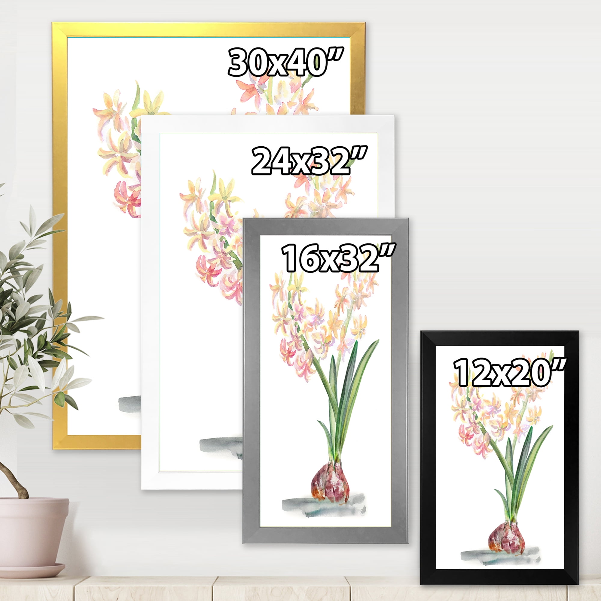 Designart 'Blossoming Hyacinth' Traditional Framed Art Print