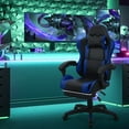 HOMEZY Gaming Chair with Footrest Headrest & Lumbar Support, Blue High