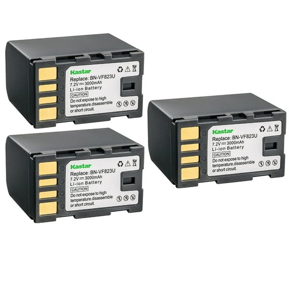 Kastar BN-VF823 Battery 3-Pack Replacement for JVC GZ-HD30EX GZ-HD30S GZ-HD30US GZ-HD40 GZ-HD40AC GZ-HD40EK GZ-HD40EX GZ-HD40US GZ-HD200 GZ-HD200A GZ-HD200B GZ-HD200R GZ-HD230 GZ-HD260 Camera