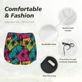 thumbnail image 6 of Picia Hawaii Palms Pattern Women's 2 in 1 Athletic Running Shorts High Waisted Workout Casual Gym Sweat Shorts with Comfy Liner Zipper Pockets-Medium, 6 of 9
