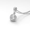 thumbnail image 4 of 3.8 Ct Round Moissanite Diamond 925 Sterling Silver Solitaire Halo Ring Pendant Earring Set, 4 of 5
