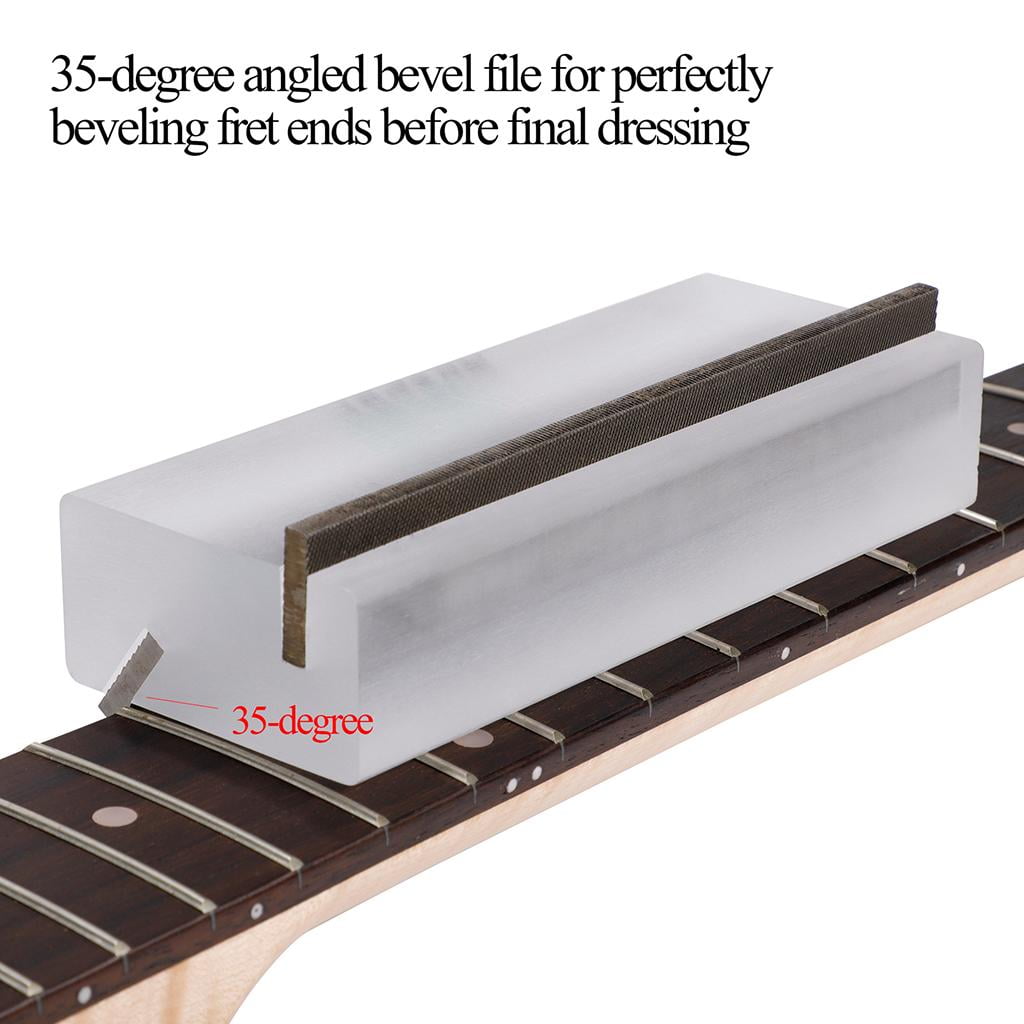 LeeQinersw Fret Beveling File 35 Degrees 90 Degrees End Bevel-Flush Files for Luthier Angle
