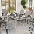 thumbnail image 2 of Outsunny Outdoor Dining Table for 6-8, 75" Patio Table with Shelf, WPC Top, 2 of 10