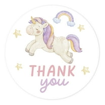 Koyal Wholesale Kids Party Favor Thank You Stickers, 80-Pk 2-Inch Round Unicorn Birthday Stickers For Kids Party Favors