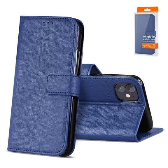For APPLE IPHONE 12 MINI Phone Cases, Slim Stand Case with Credit Card Holder Slots Wallet Pouch Flip Cover For APPLE IPHONE 12 MINI In Blue
