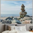 thumbnail image 2 of Orinice Beach Ocean Rocks Tapestry Wall Hanging Unique Style Graphic Tapestries Home Wall Decor Art for Living Room Bedroom Apartment Farmhouse Dorm 60x50inch, 2 of 6
