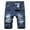 Dark Blue, variant on Men's Summer Ripped Denim Shorts Distressed Loose Baggy Wide Hem Printed Washed Denim Jeans Shorts Plus Size M-5XL