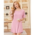 thumbnail image 5 of Ekouaer Nightgowns for Women 2 Pack Bamboo Viscose Sleep Shirts Short Sleeve Nightshirt Comfy Sleepdress Soft Sleepwear, 5 of 5