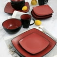 thumbnail image 2 of Gibson Elite Soho Lounge 16 Piece Matte Glazed Stoneware Dinnerware Set in Red, 2 of 8