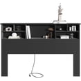 thumbnail image 3 of King Size Headboard only for Bedroom, Stylish King Bookcase Headboard with Built-in Charging Station & 2 LED Lights, Noise-Free King Wood HeadBoard with Storage, Bookshelf Headboard Black, 3 of 7