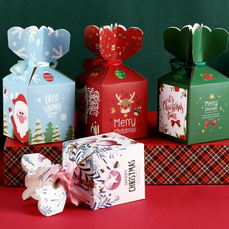 2/5/10X Multi Christmas Wedding Favour Candy Gift Sweets Party Paper Bags Boxes 